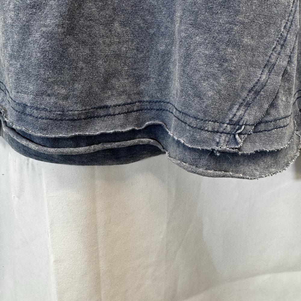 New‎ In Womens Blue Mineral Wash Cotton Long Sleeve Pocket Top NT11817 M - Picture 3 of 8